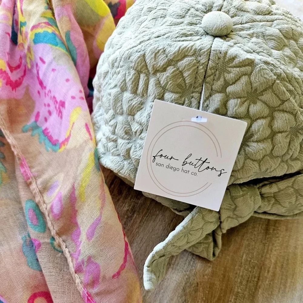 Anthropologie San Diego Hat Co. Embroidered Floral Cap ☘️